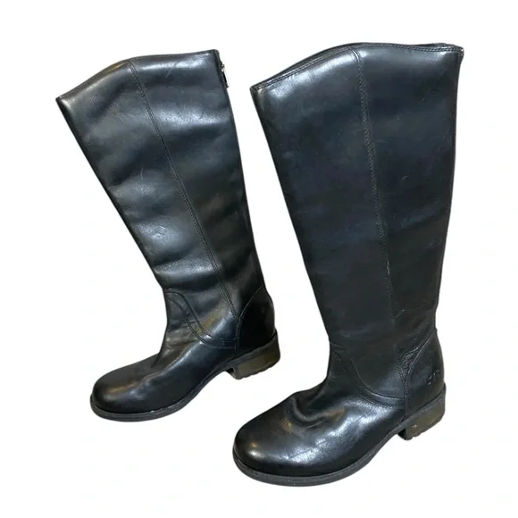 UGG Women's Seldon Riding Boot Black Leather - Picture 3 of 11